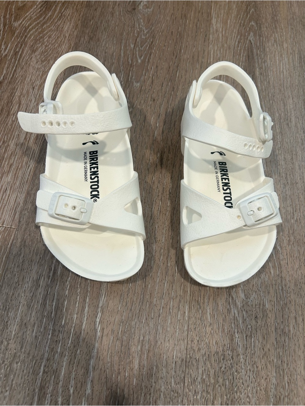 Birkenstock Kids White Adjustable Strap Sandals 29